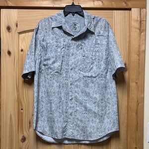 Reel Legends Men's Gray Patterned Button-Down Shirt Medium like new